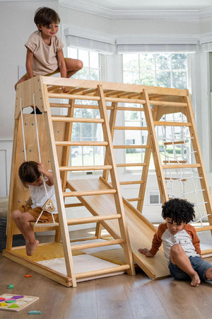 Magnolia - Wooden 7-in-1 Climber, Slide, Gym, Playset | Indoor |  New Zealand FSC-certified pinewood