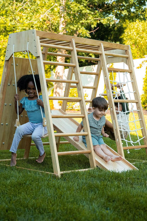 Magnolia - Wooden 7-in-1 Climber, Slide, Gym, Playset | Indoor |  New Zealand FSC-certified pinewood