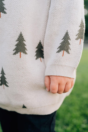 Pine Tree Knit Sweater | 100% Cotton
