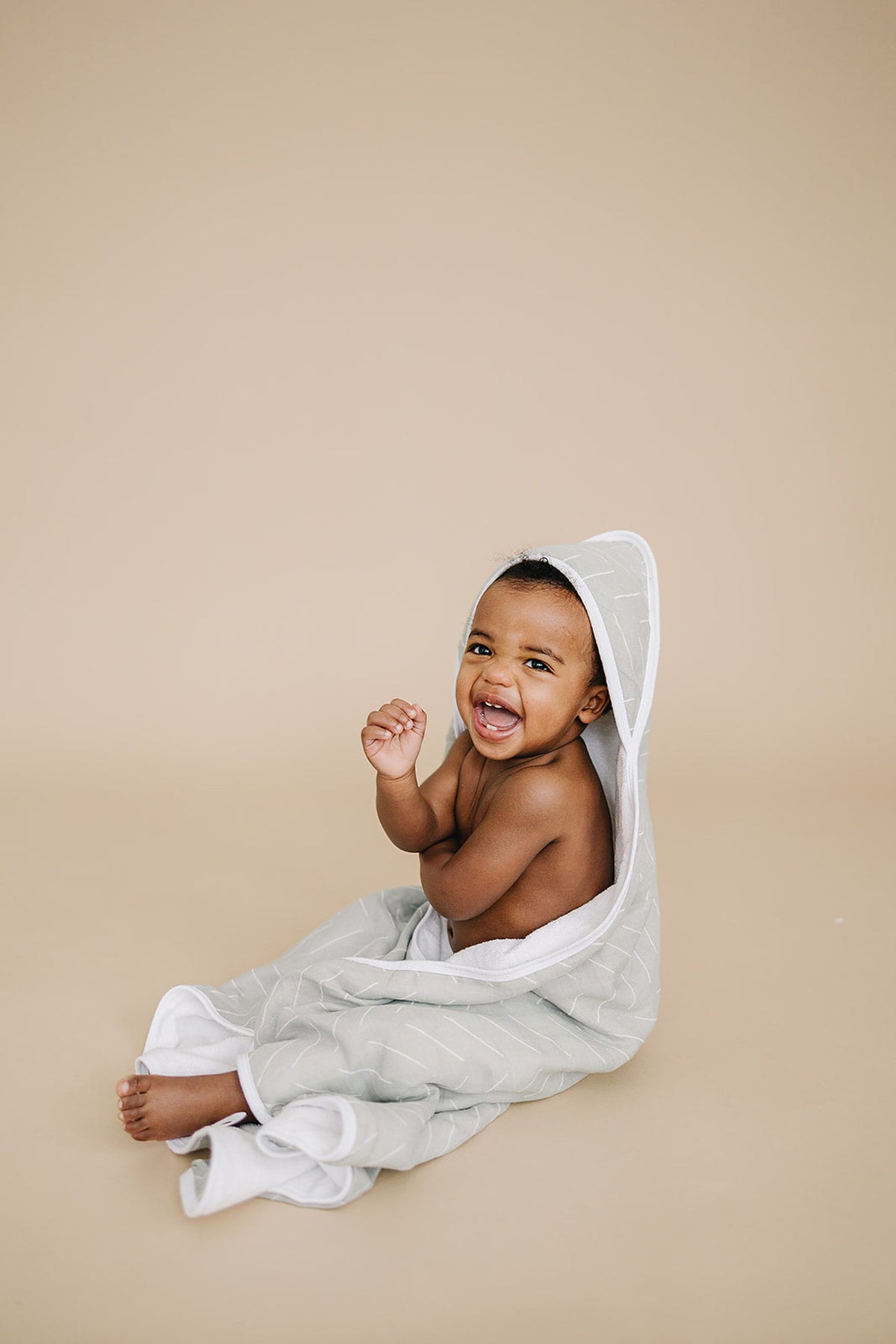 Mebie Baby  Desert Sage Muslin Hooded Towel | 100% Cotton | Baby Essentials