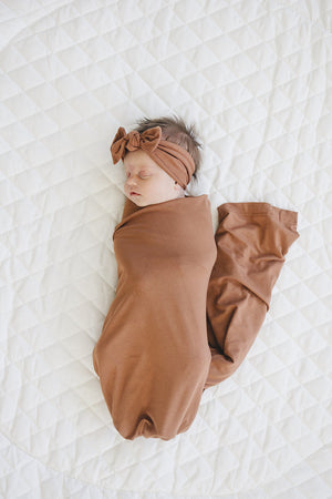 Rust Stretch Swaddle Blanket | Bamboo | Baby Essentials