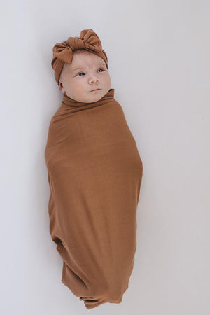 Rust Stretch Swaddle Blanket | Bamboo | Baby Essentials