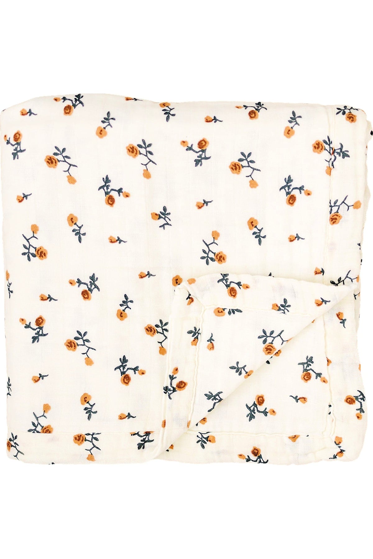 Mebie Baby  Cream Floral Muslin Crib Quilt | 100% Cotton | Baby Essentials