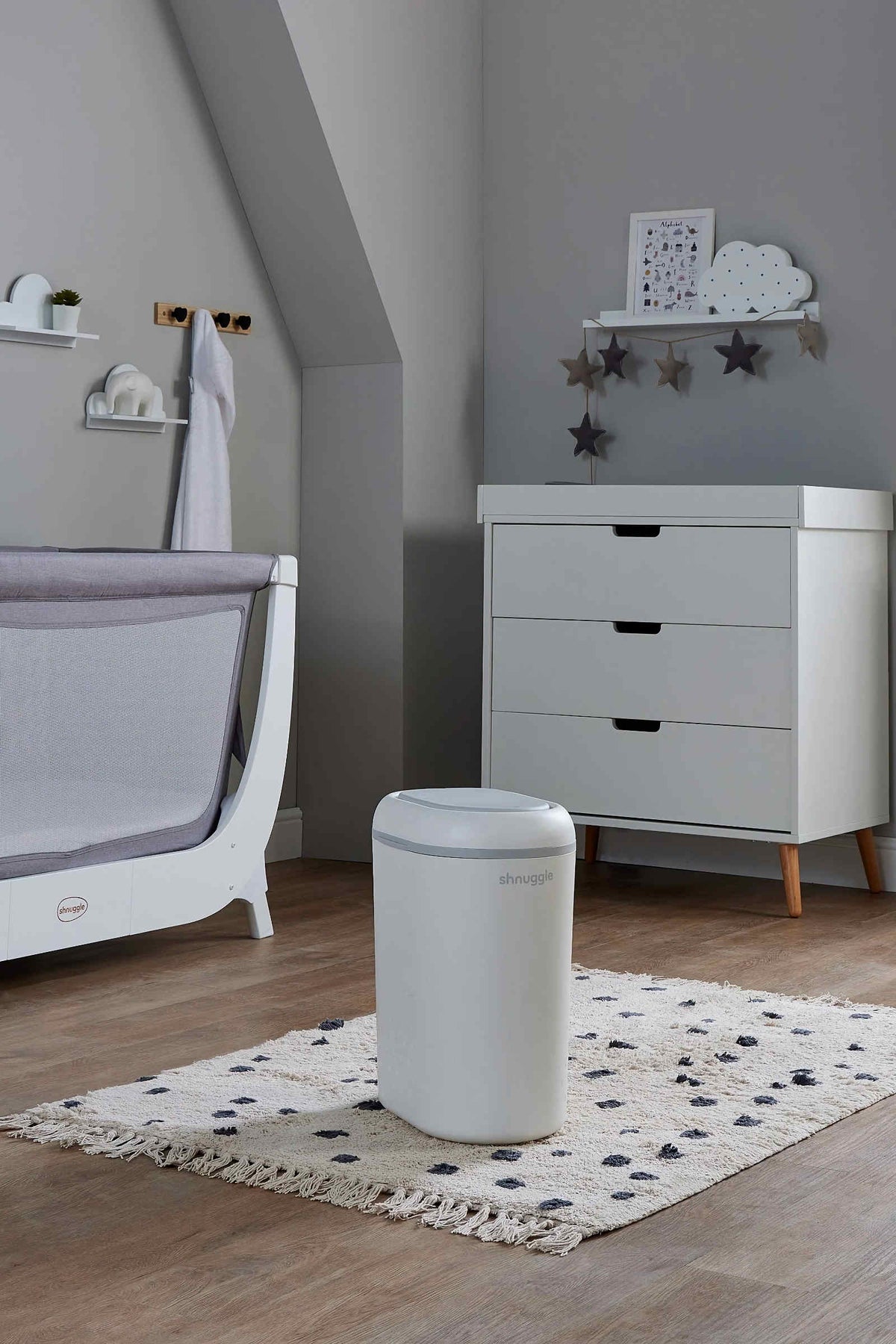 Changing Essentials Kit: Shnuggle Changing Mat + Diaper Pail + Better Bag Liners (90 Day Supply)