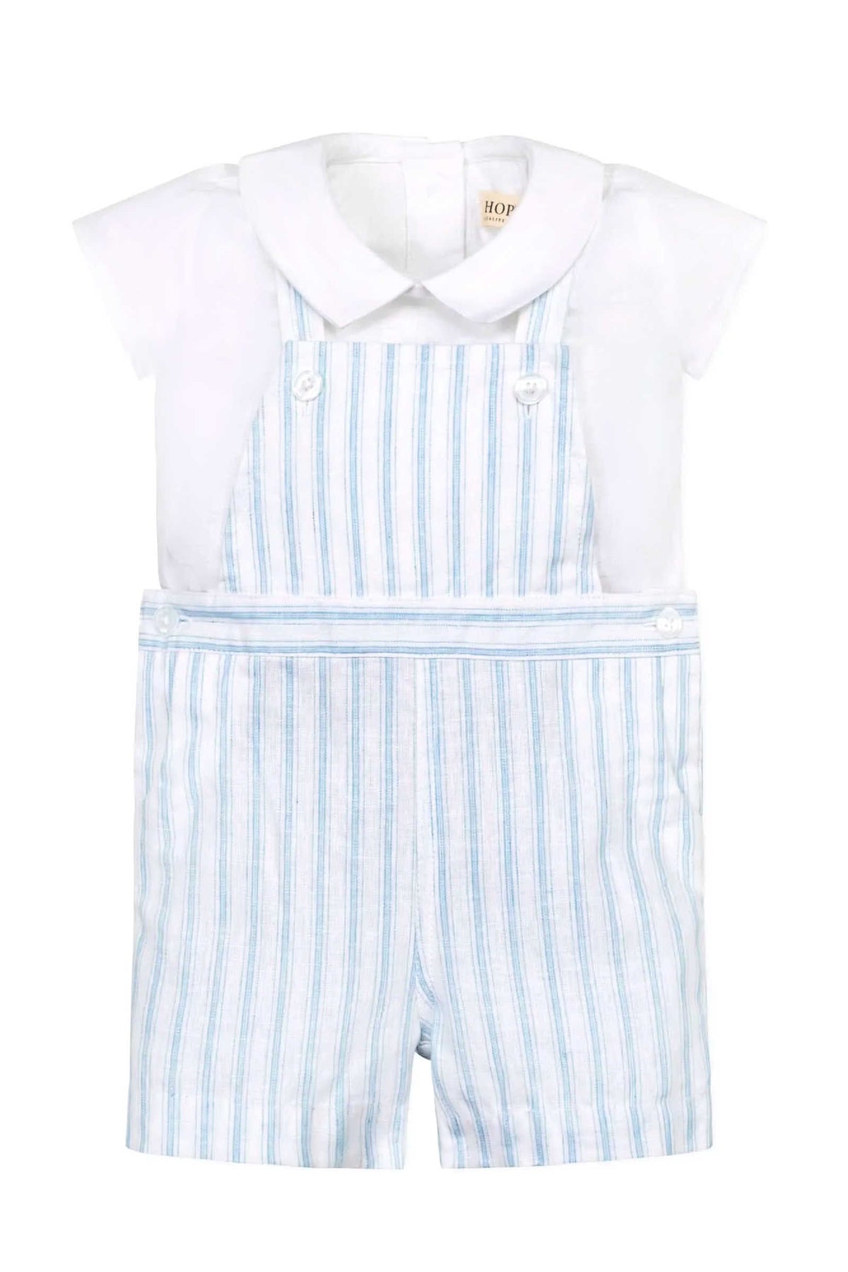 Hope & Henry Linen Shortie Overall Set