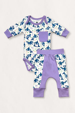 Orca Bodysuit & Pants Set | Organic Pima Cotton | Gender Neutral | Baby Essentials