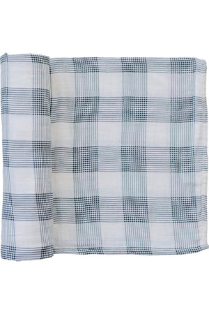 Coastal Plaid Muslin Swaddle Blanket | 100% Cotton | Baby Essentials