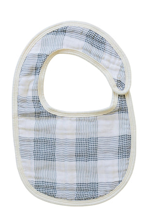 Coastal Plaid Classic Muslin Bib | 100% Cotton | Baby Essentials