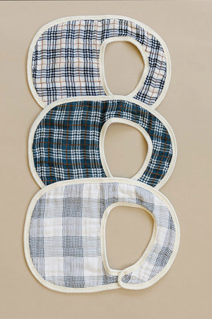 Coastal Plaid Classic Muslin Bib | 100% Cotton | Baby Essentials