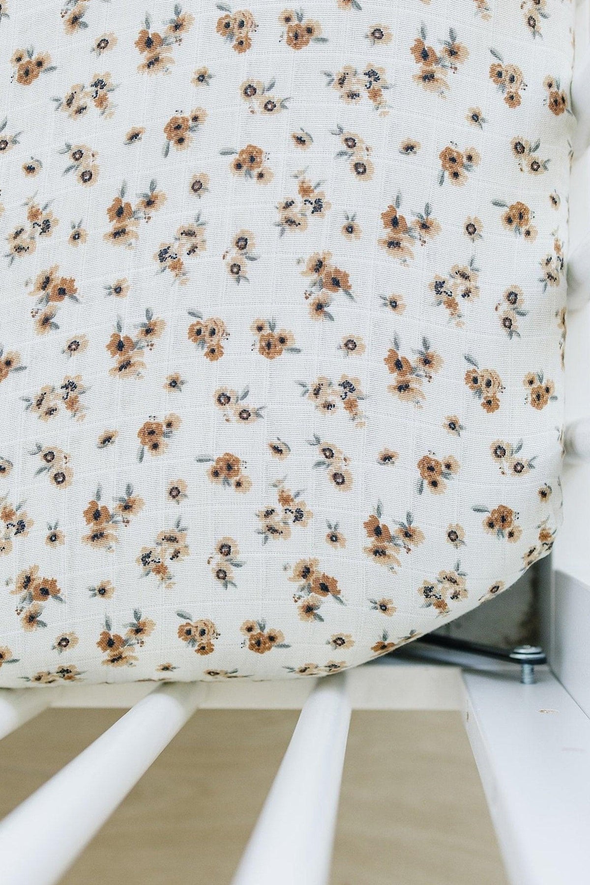 Mebie Baby  Autumn Bloom Muslin Crib Sheet | 100% Cotton | Baby Essentials