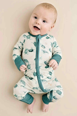 Sea Turtle Baby Pajama | Bamboo | Baby Essentials