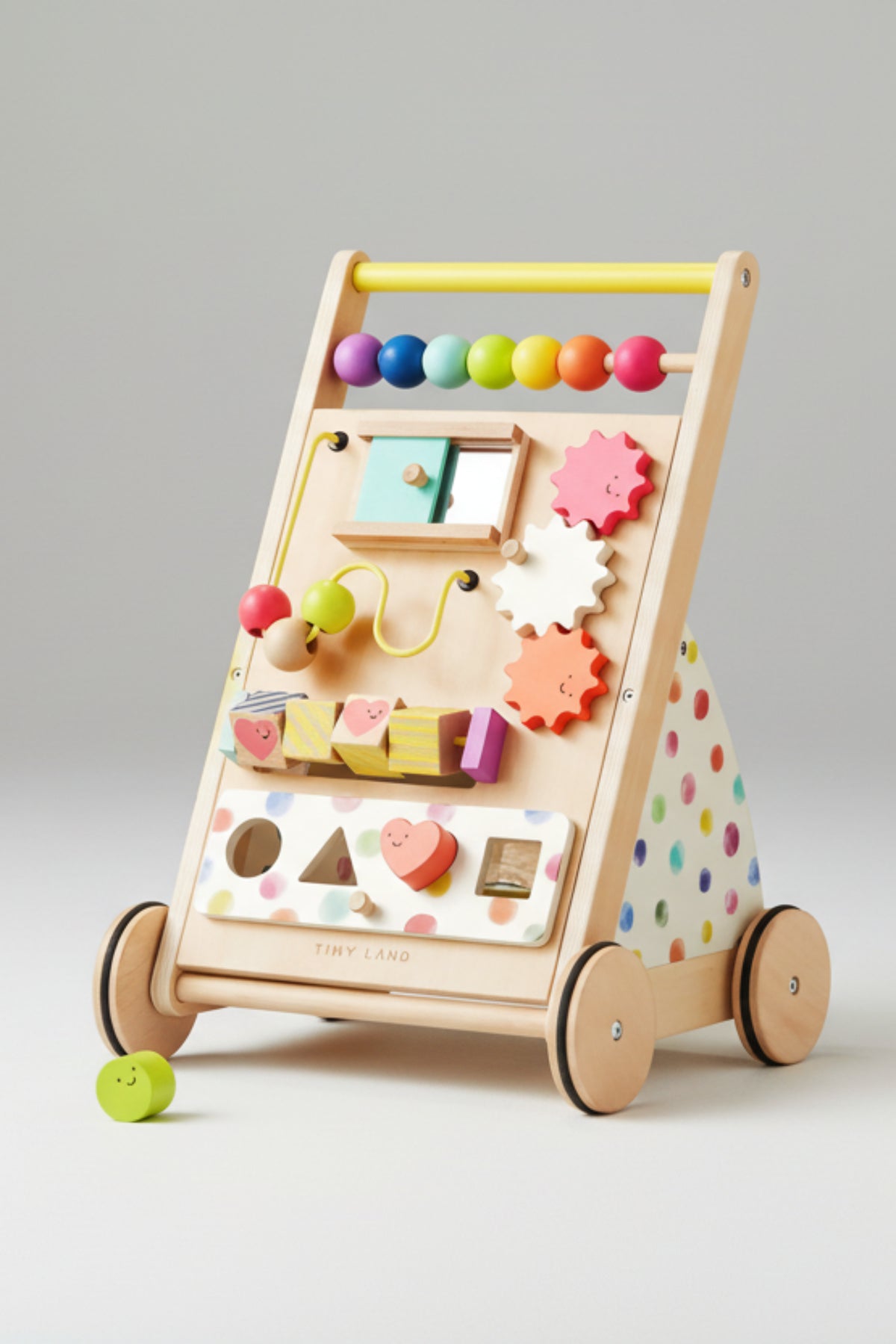 Tiny Land® Premium Natural Wooden Activity Walker