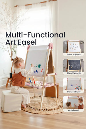Tiny Land® Pink Magnitales Easel & Paper Roll Set
