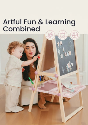 Tiny Land® Pink Magnitales Easel & Paper Roll Set