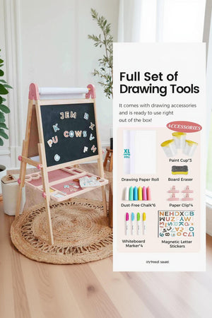 Tiny Land® Pink Magnitales Easel & Paper Roll Set