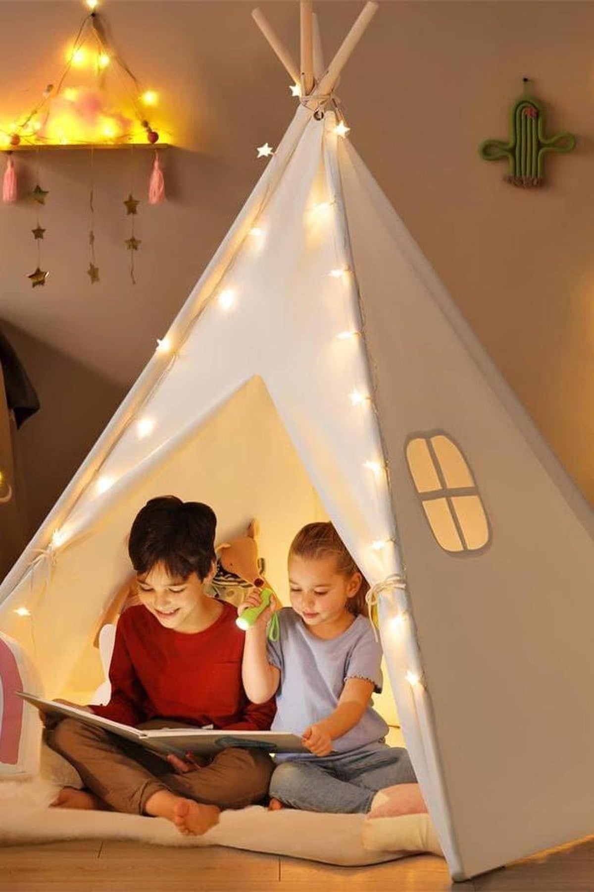 Tiny Land® Teepee Tent for Kids with Mat – Indoor Play Tent with Floor Mat