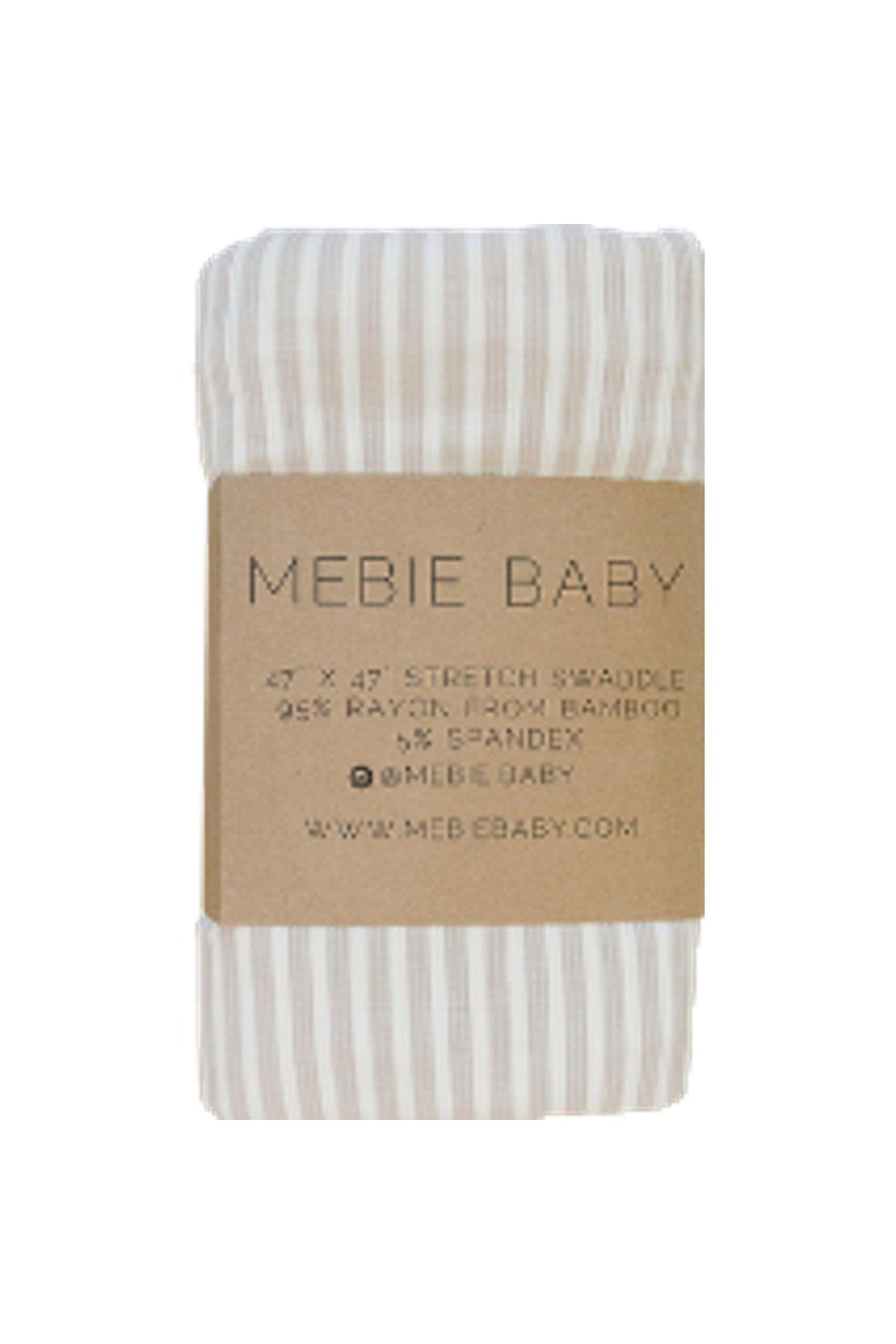 Mebie Baby Taupe Stripe Ribbed Stretch Swaddle Blanket, Bamboo, Baby Essentials