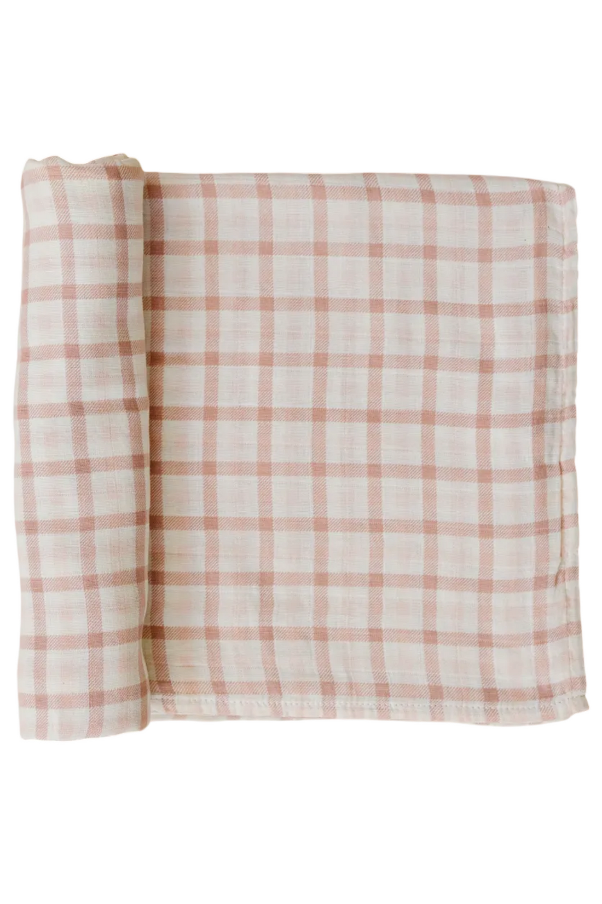 Pink Gingham Muslin Swaddle Cotton Blanket