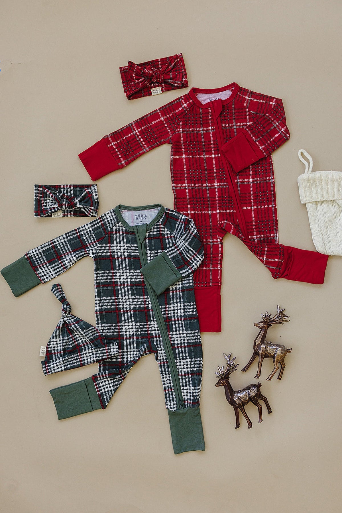 Red Plaid Zipper Pajama | Bamboo  | Baby Essentials