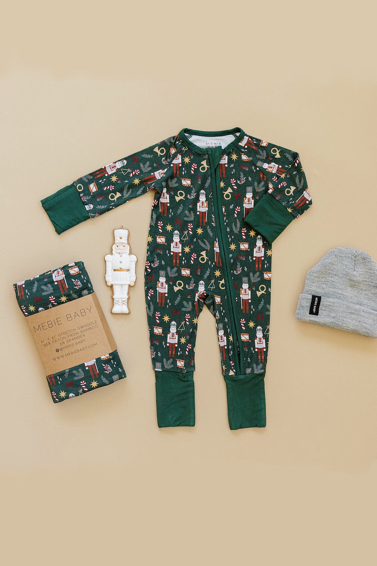 Green Nutcracker Zipper Pajama | Bamboo | Baby Essentials