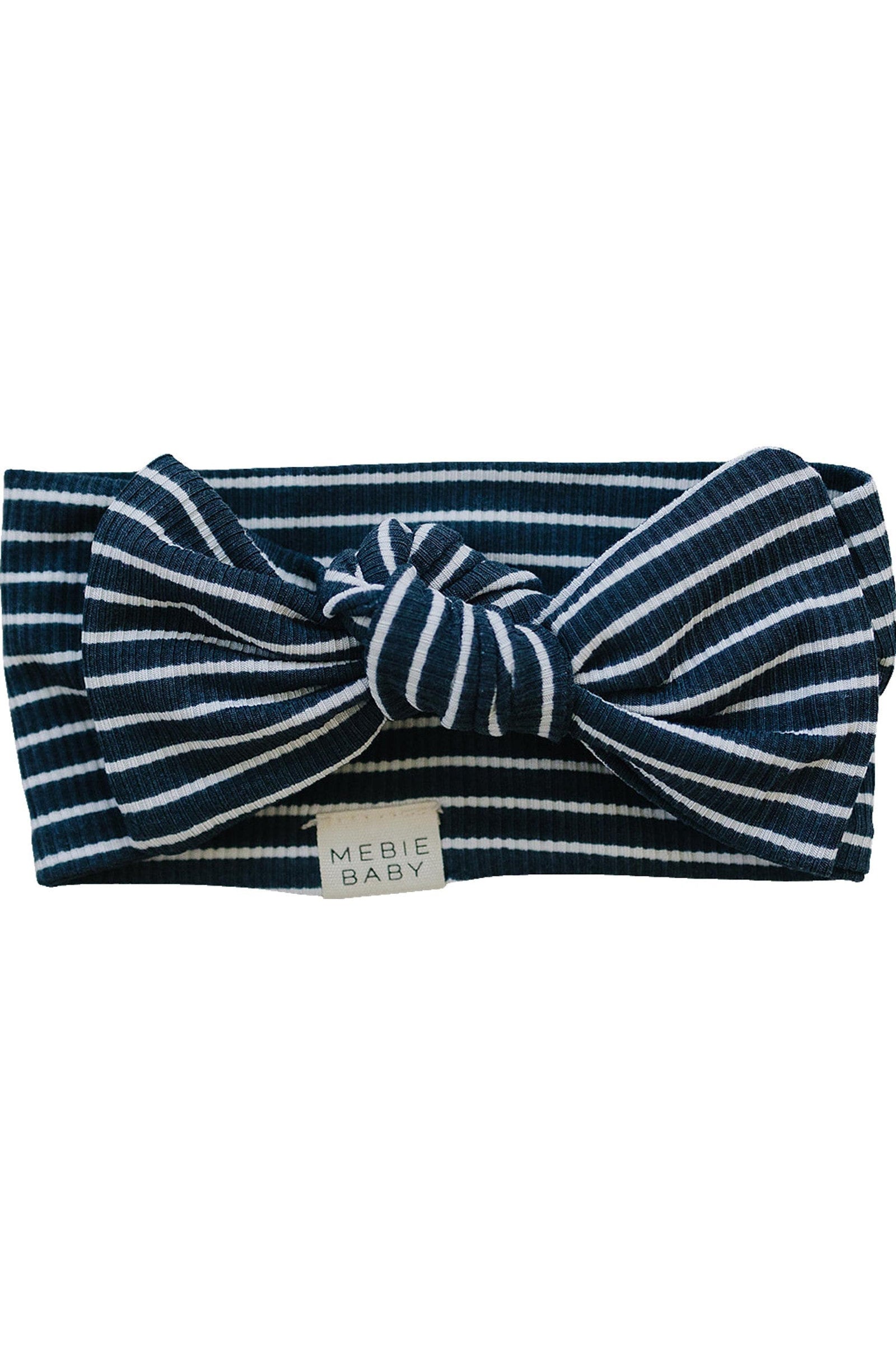 Navy Stripes Ribbed Head Wrap | Bamboo