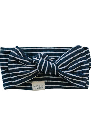 Navy Stripes Ribbed Head Wrap | Bamboo