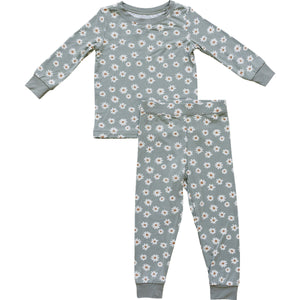 Light Green Daisy Cozy Pajama Set | Bamboo | Baby Essentials