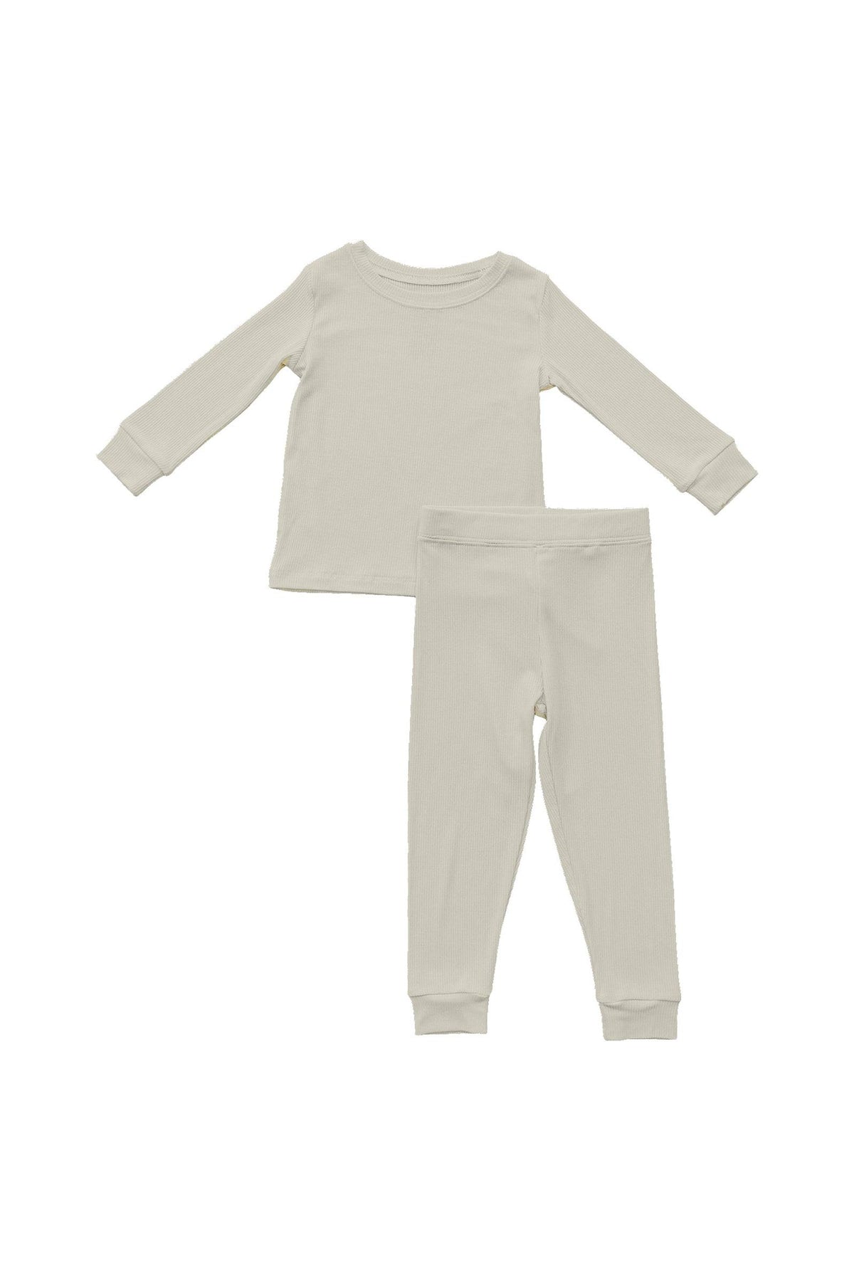 Mebie Baby  Cream Ribbed Cozy Pajama Set | Bamboo | Baby Essentials