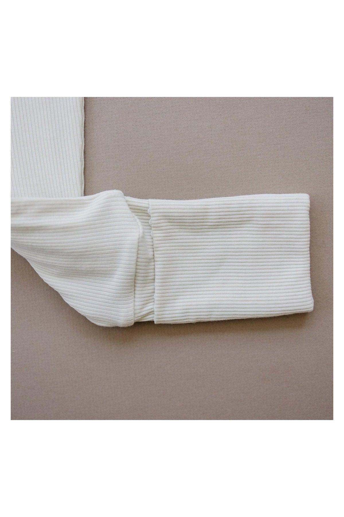 Mebie Baby  Cream Ribbed Zipper Pajama | Bamboo | Preemie | Baby Essentials