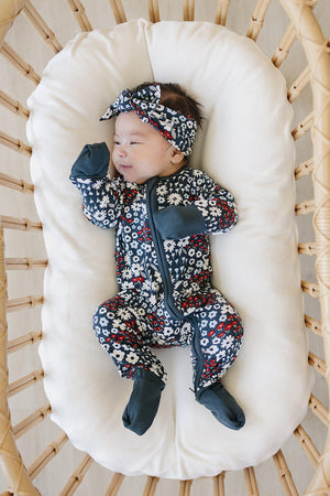 Americana Floral Ribbed Zipper | Bamboo