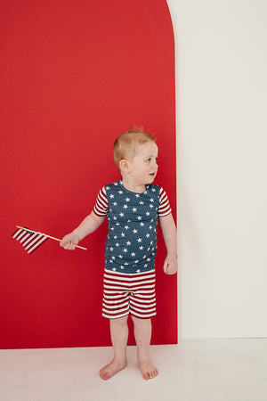 Stars + Stripes Cozy Short Set | Bamboo