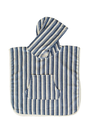 Navy Stripe Organic Cotton Beach Poncho | 100% Cotton