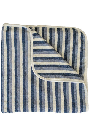 Navy Stripe Organic Cotton Beach Towel | 100% Cotton