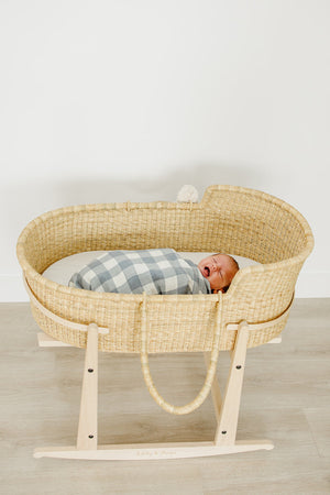 Dusty Blue Gingham Muslin Swaddle Blanket | 100% Cotton | Baby Essentials