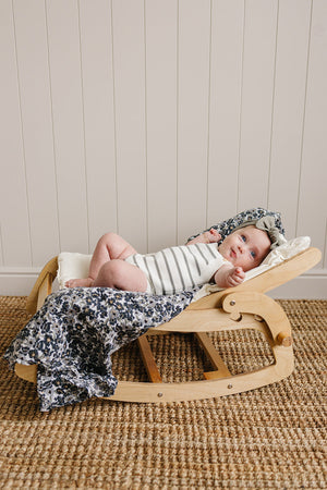 Baby Girl Sage Stripe Knit Bubble | 100% Cotton