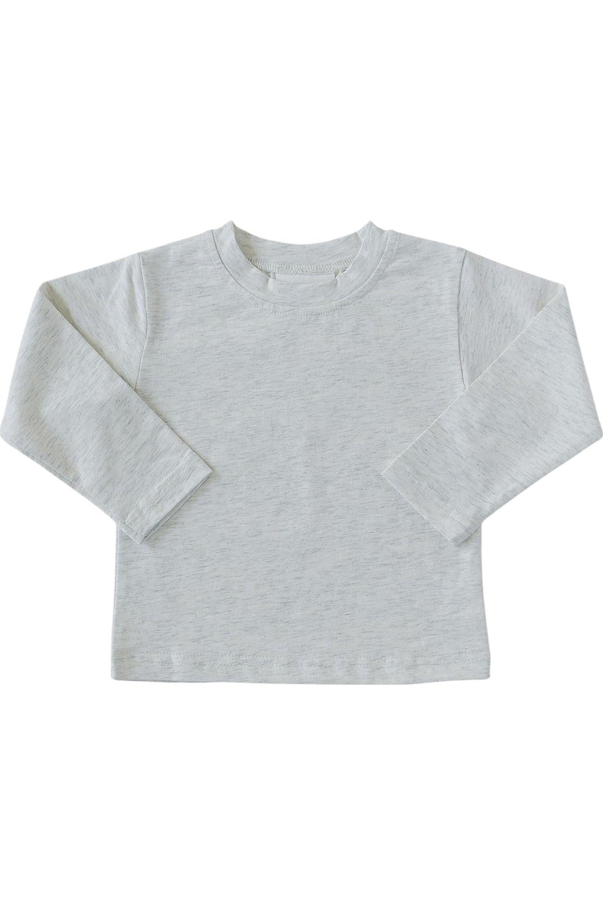 Heather grey long sleeve t-shirt for babies, made from soft cotton with a classic fit and heather texture.