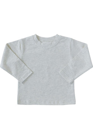 Heather grey long sleeve t-shirt for babies, made from soft cotton with a classic fit and heather texture.
