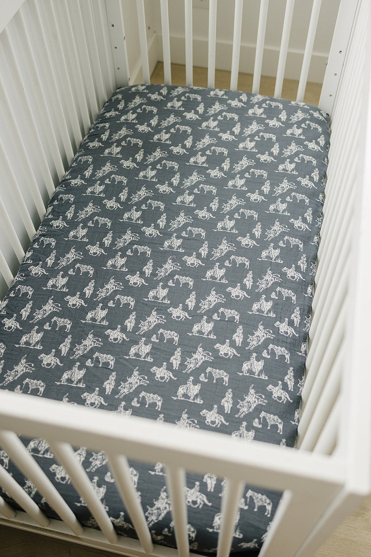 Mebie Baby Wild West Muslin Crib Sheet, 100% Cotton, Baby Essentials, Rodeo Collection