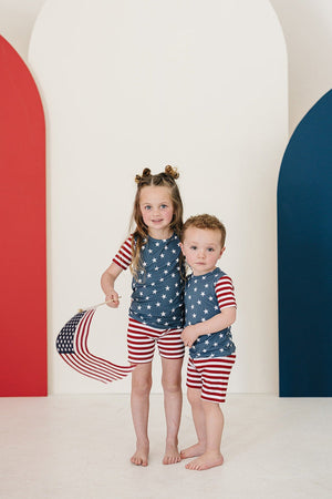 Stars + Stripes Cozy Short Set | Bamboo