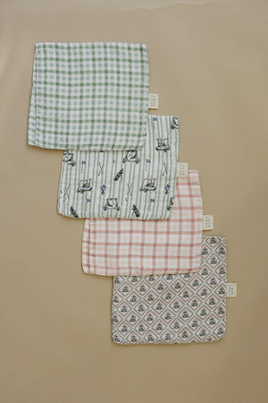 Pink Gingham Muslin Burp Cloth