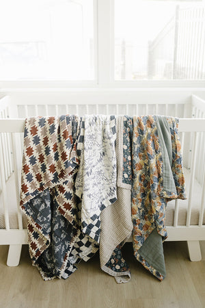 Western Aztec + Wild West Muslin Crib Quilt  | Baby Essentials | Rodeo Collection