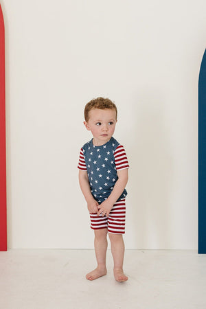 Stars + Stripes Cozy Short Set | Bamboo