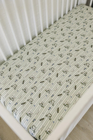 Tee Time Muslin Crib Sheet