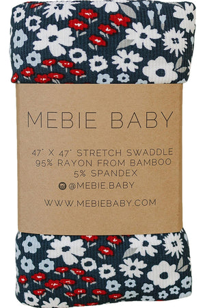 Americana Floral Ribbed Stretch Swaddle | Bamboo | Baby Essentials