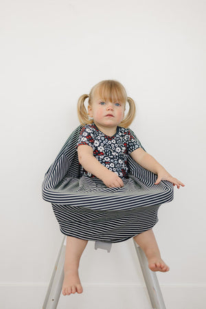 Navy Stripes Ribbed Multi-Use | Bamboo | Car Seat & Nursing Cover