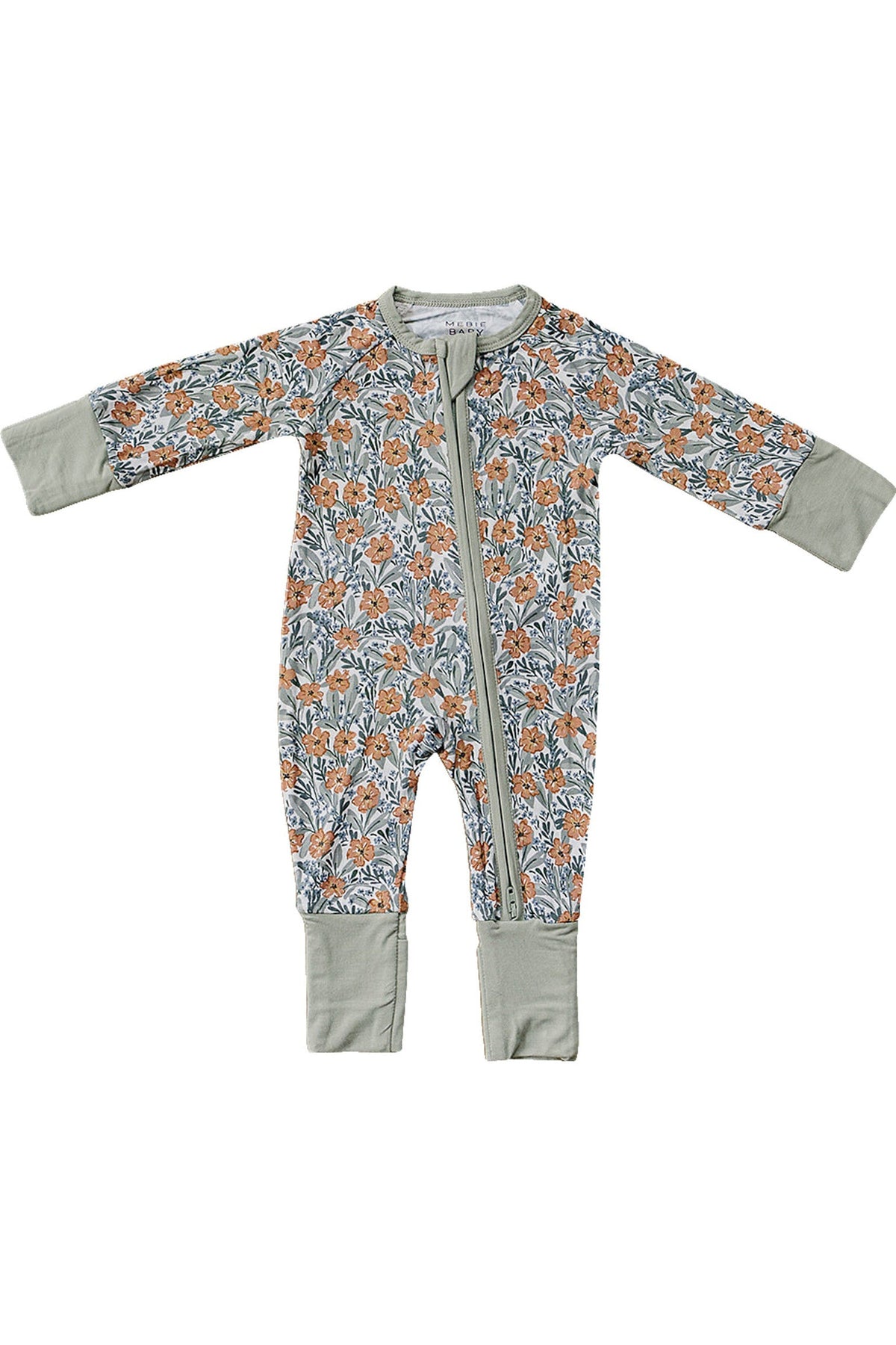 Mebie Baby  Dainty Meadow Zipper Pajama | Bamboo | Baby Essentials