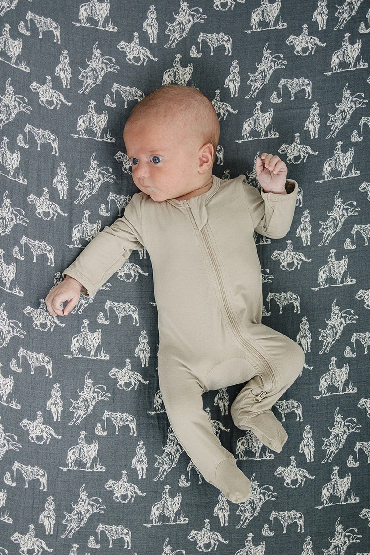 Mebie Baby Wild West Muslin Crib Sheet, 100% Cotton, Baby Essentials, Rodeo Collection