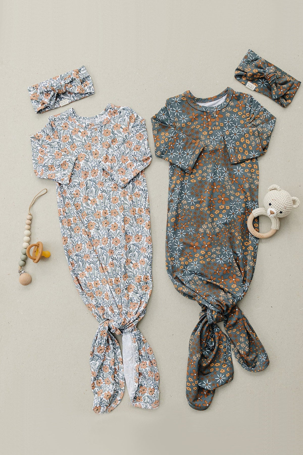 Mebie Baby  Dainty Meadow Knot Gown | Bamboo | Baby Essentials