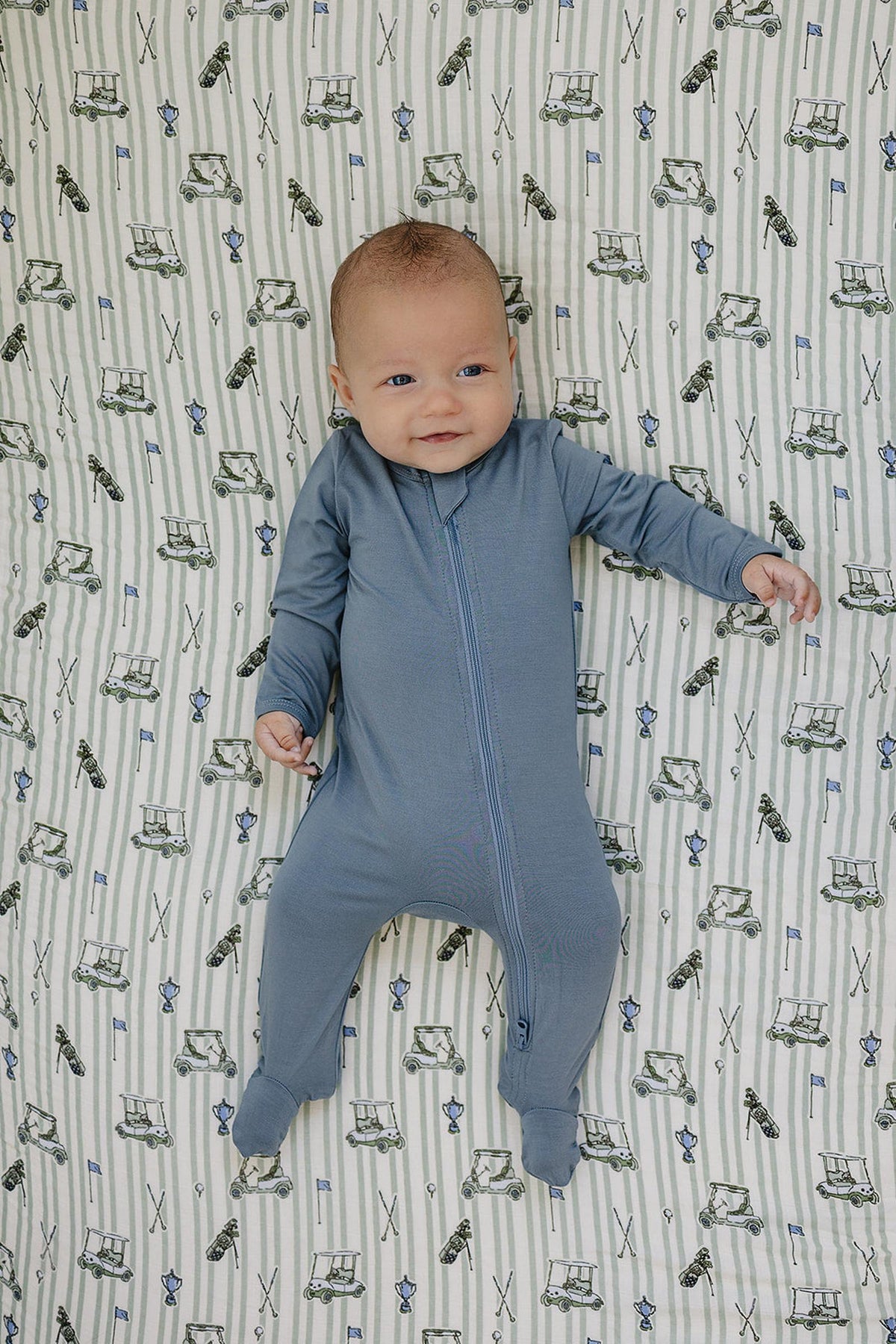 Tee Time Muslin Crib Sheet