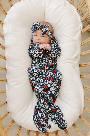 Americana Floral Knot Gown | Bamboo | Baby Essentials
